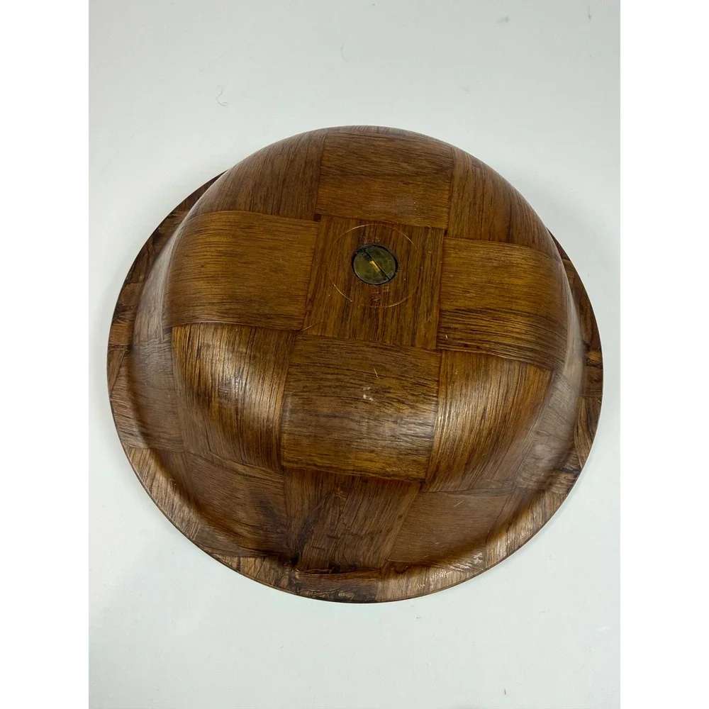 VTG Weavewood Inc Walnut Woven Wood Nut and‎ Candy Bowl 7